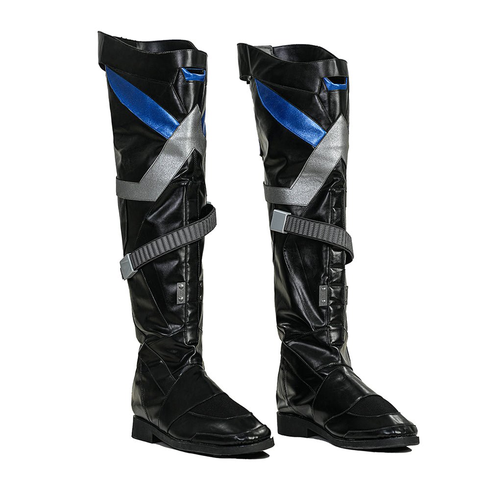 Batman: Arkham Knight Nightwing Full Set with Mask,Shoes - Premium Collectible Costume & Gear - Coscosmos