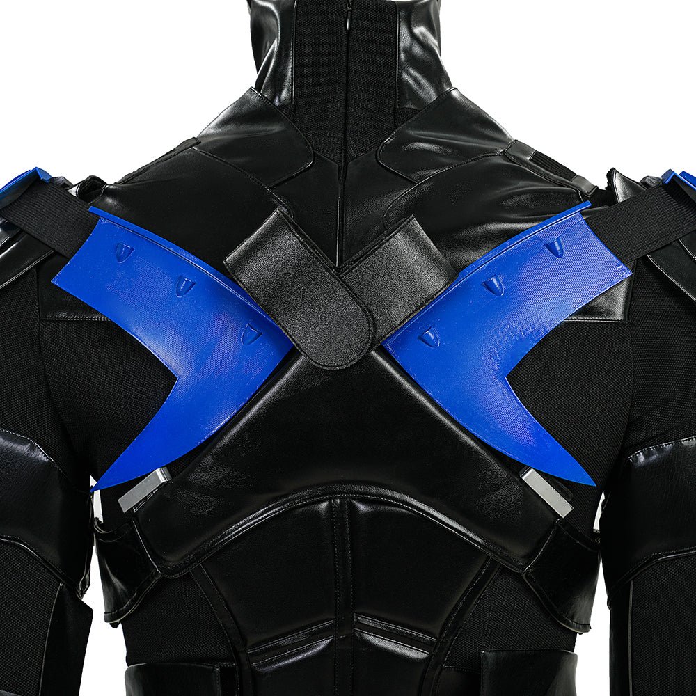 Batman: Arkham Knight Nightwing Full Set with Mask,Shoes - Premium Collectible Costume & Gear - Coscosmos