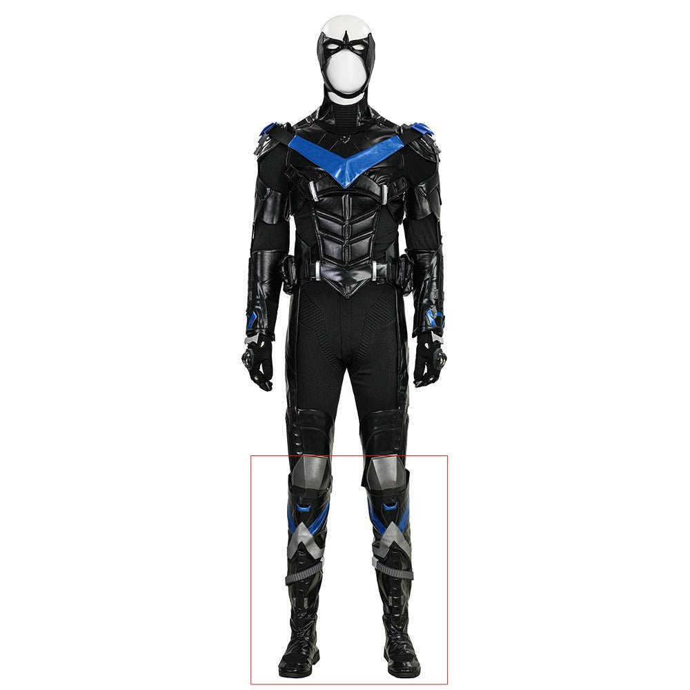 Batman: Arkham Knight Nightwing Full Set with Mask,Shoes - Premium Collectible Costume & Gear - Coscosmos