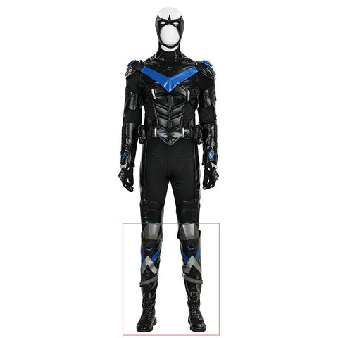 Batman: Arkham Knight Nightwing Full Set with Mask,Shoes - Premium Collectible Costume & Gear - Coscosmos