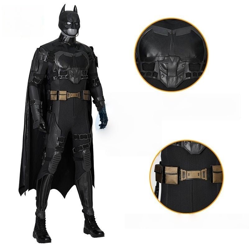 Batman Cosplay Costume Movie - Accurate Suit with Helmet and Cape Set - Coscosmos