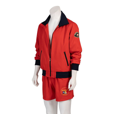 Baywatch Men's Vibrant Red Shorts Set for Summer Beach Adventures - Coscosmos