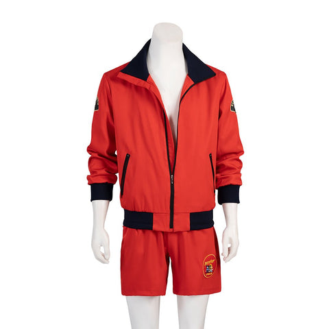 Baywatch Men's Vibrant Red Shorts Set for Summer Beach Adventures - Coscosmos