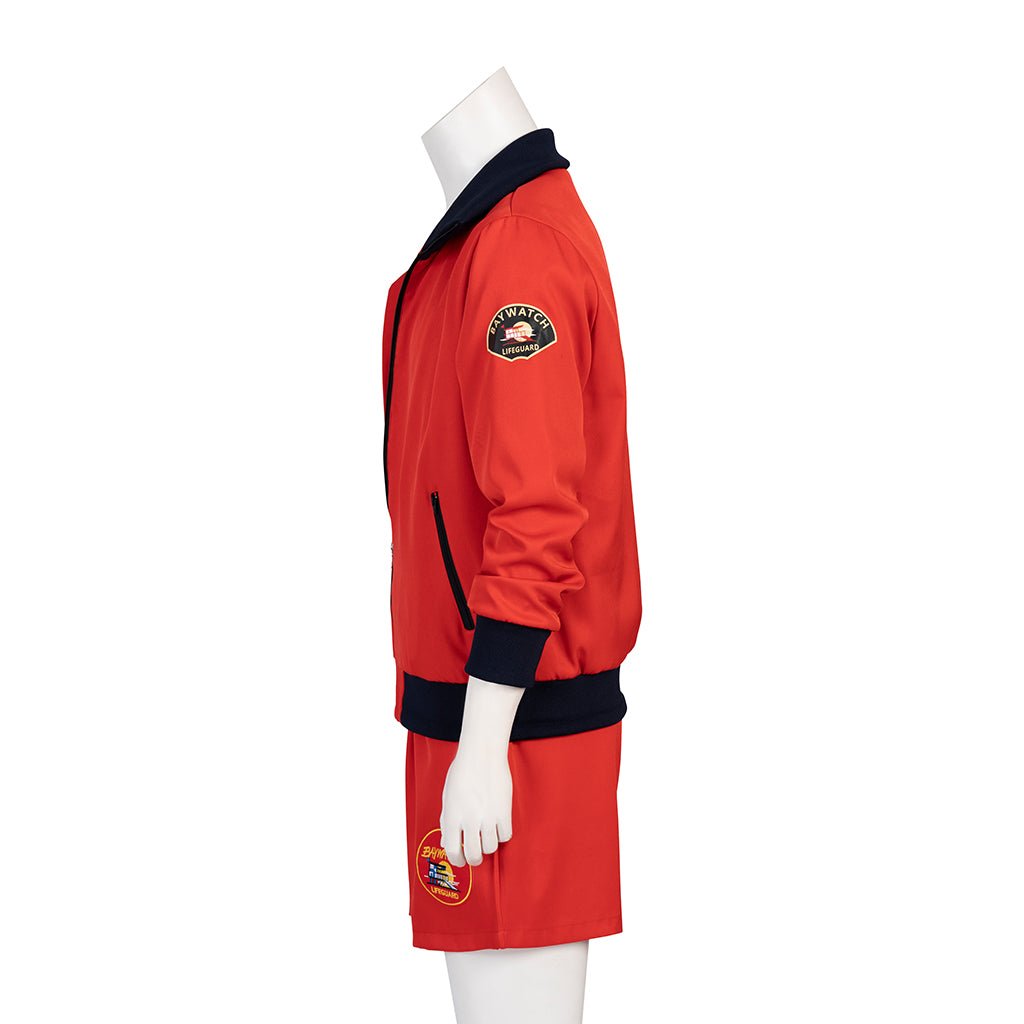 Baywatch Men's Vibrant Red Shorts Set for Summer Beach Adventures - Coscosmos