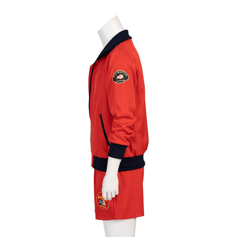 Baywatch Men's Vibrant Red Shorts Set for Summer Beach Adventures - Coscosmos