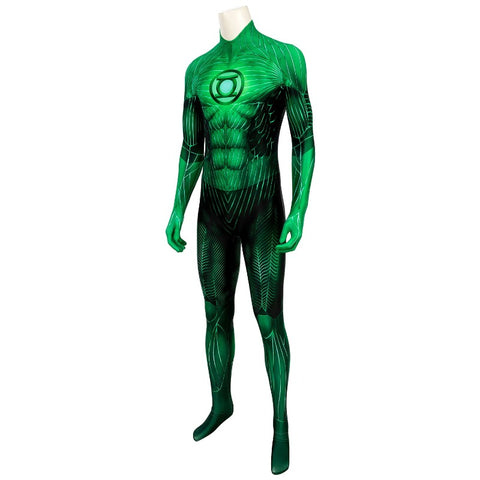 Green Lantern Hal Jordan Printed Jumpsuit Cosplay Costume for Halloween