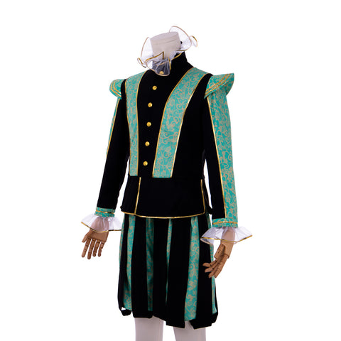 Tudor Court Noble Men's Costume - Elizabethan Prince Outfit with Hat | Coscomos Medieval Series