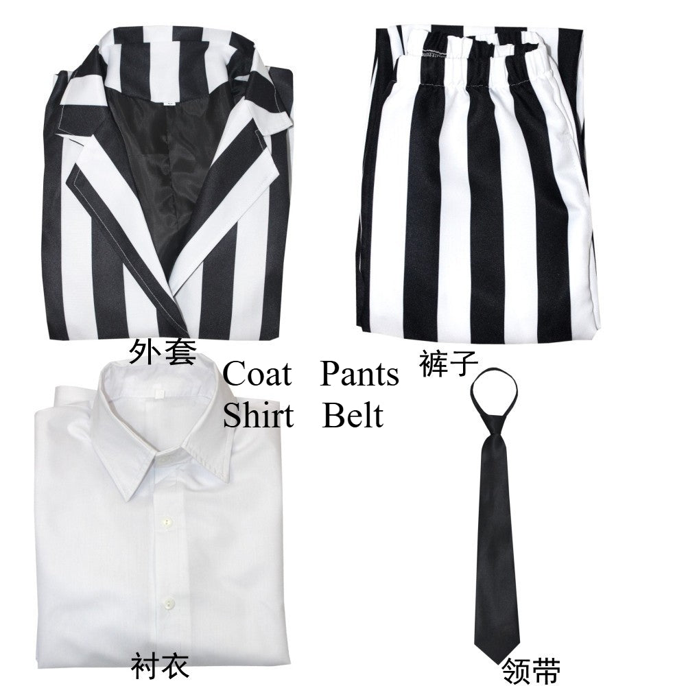 Beetlejuice Adult/Kid Cosplay Costume Full Set - Halloween & Stage Performance - Coscosmos