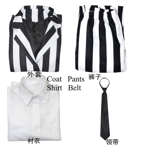 Beetlejuice Adult/Kid Cosplay Costume Full Set - Halloween & Stage Performance - Coscosmos
