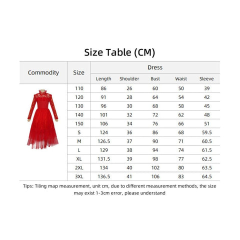 Beetlejuice Lydia Red Dress Halloween Cosplay Costume for Kids and Adults - Coscosmos