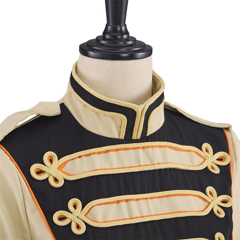 Beige Mid - Length Military Officer Coat – Medieval Cosplay Costume - Coscosmos