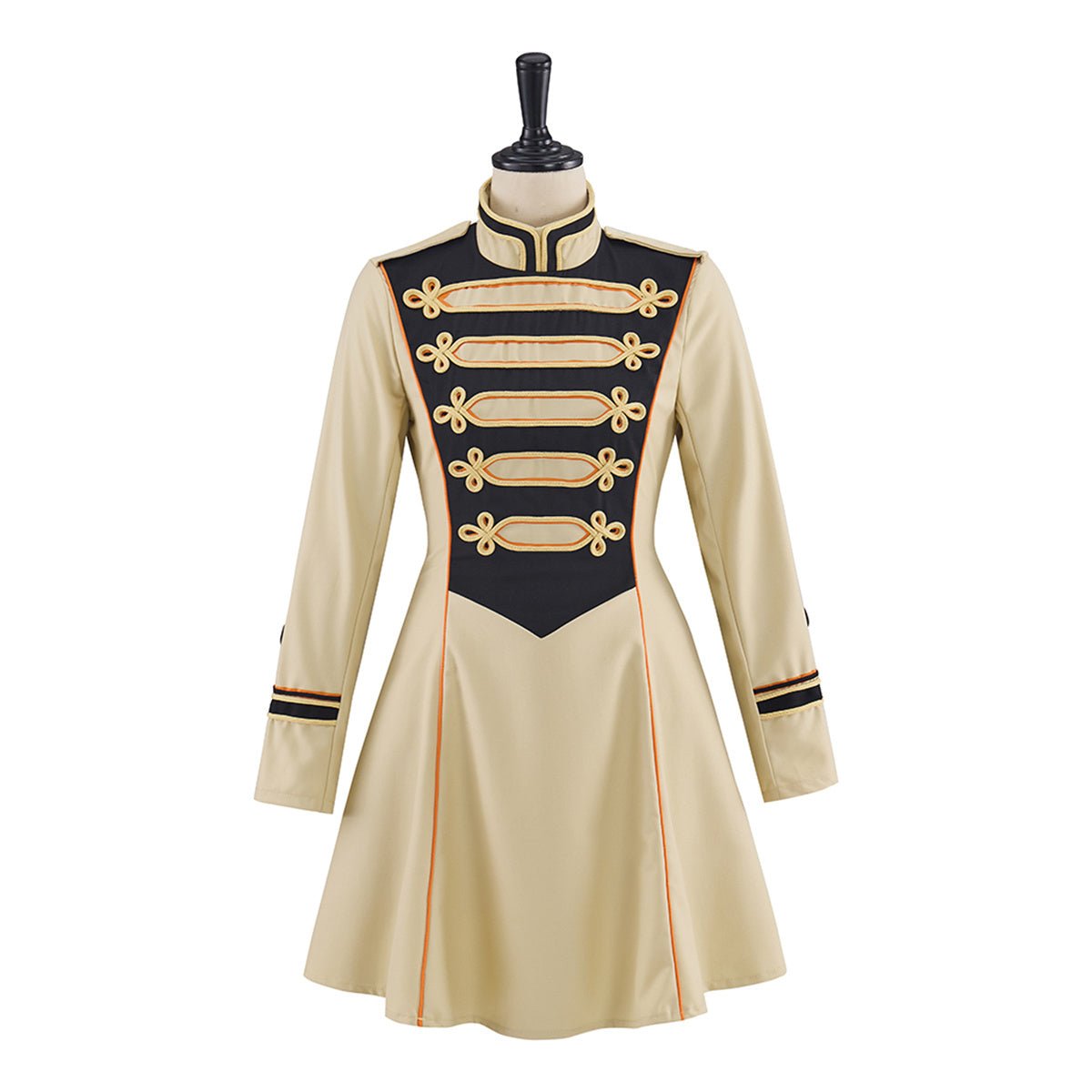 Beige Mid - Length Military Officer Coat – Medieval Cosplay Costume - Coscosmos