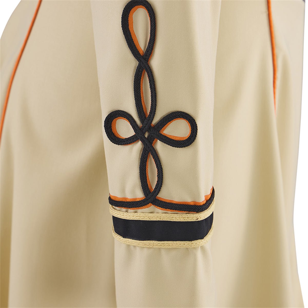 Beige Mid - Length Military Officer Coat – Medieval Cosplay Costume - Coscosmos