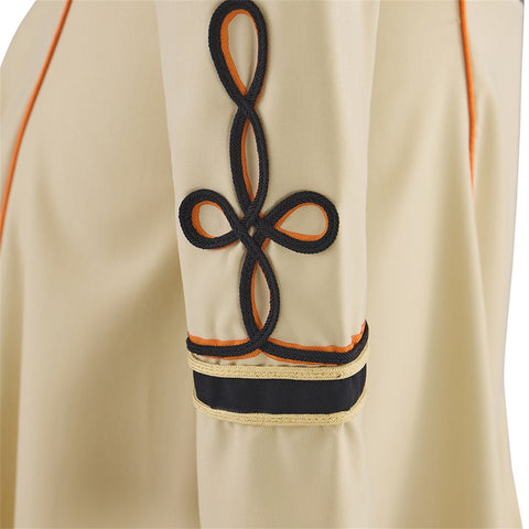Beige Mid - Length Military Officer Coat – Medieval Cosplay Costume - Coscosmos