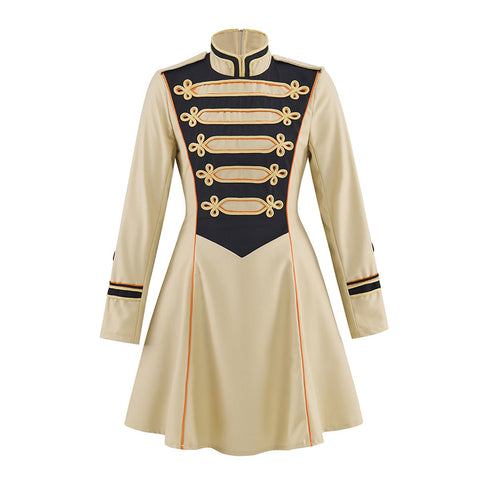 Beige Mid - Length Military Officer Coat – Medieval Cosplay Costume - Coscosmos