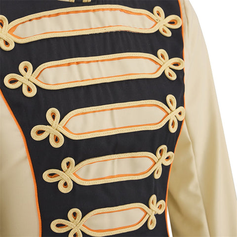 Beige Mid - Length Military Officer Coat – Medieval Cosplay Costume - Coscosmos