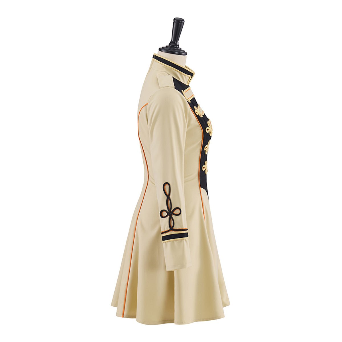 Beige Mid - Length Military Officer Coat – Medieval Cosplay Costume - Coscosmos