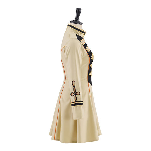 Beige Mid - Length Military Officer Coat – Medieval Cosplay Costume - Coscosmos