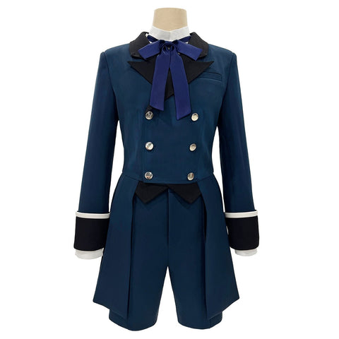 Black Butler Ciel Phantomhive Cosplay Costume Blue Dress Casual Fabric - Coscosmos