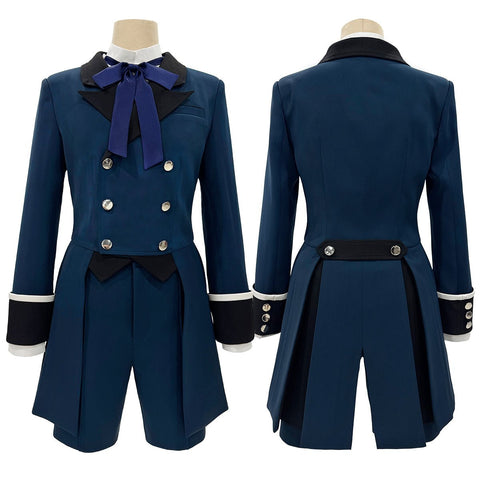 Black Butler Ciel Phantomhive Cosplay Costume Blue Dress Casual Fabric - Coscosmos