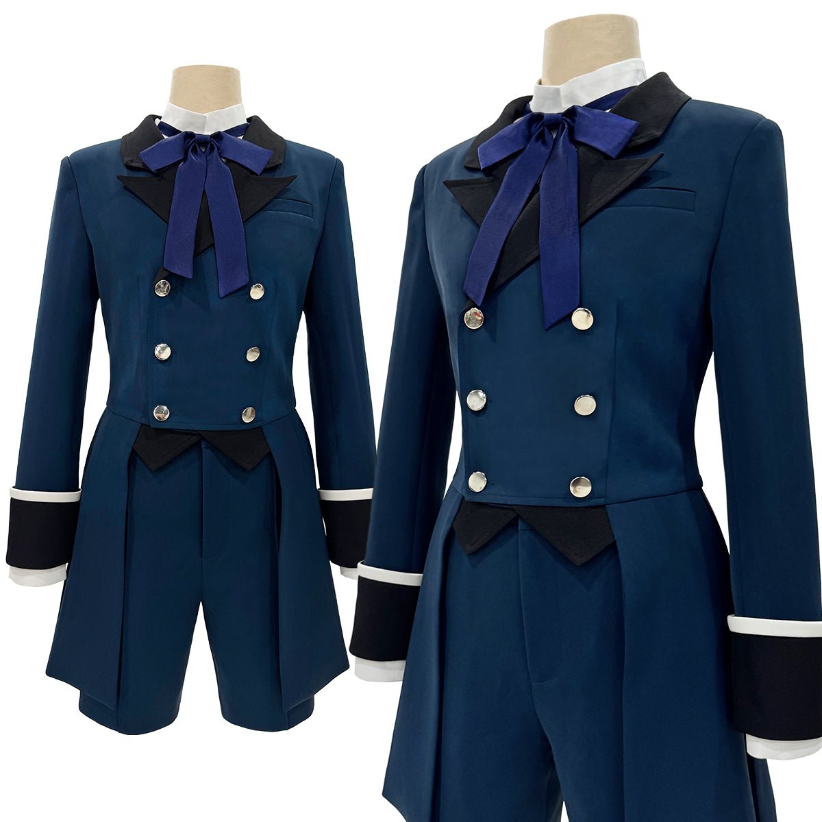 Black Butler Ciel Phantomhive Cosplay Costume Blue Dress Casual Fabric - Coscosmos