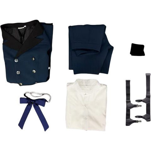 Black Butler Ciel Phantomhive Cosplay Costume Blue Dress Casual Fabric - Coscosmos