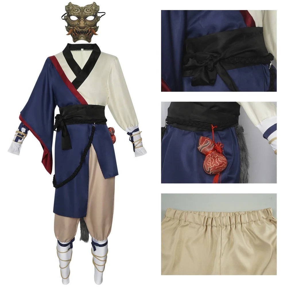 Black Myth: Wukong Cosplay Costume | The Destined One Masked Warrior Outfit for Halloween & Anime Expos - Coscosmos