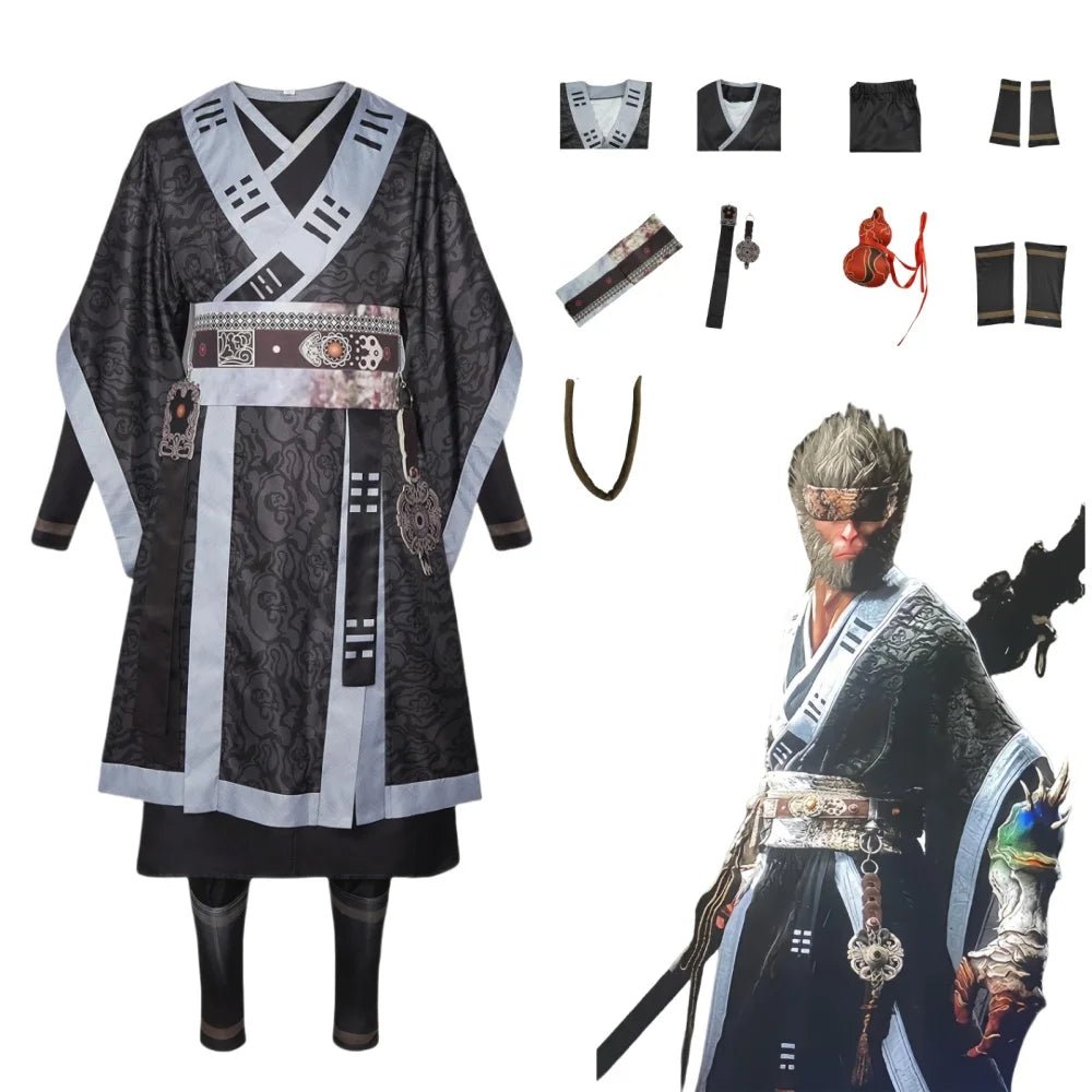 Black Myth Wukong Cosplay Yin - Yang Dharma Robe | "The Destined One" Anime Costume for Adults - Coscosmos