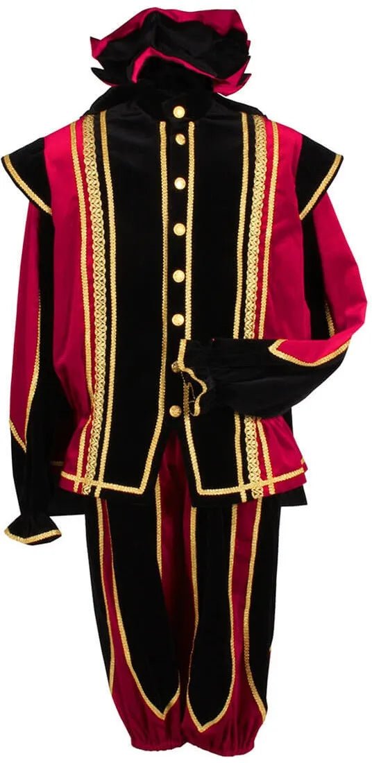 Black Peter Cosplay Costume for Men - Traditional Tudor Velvet Festival Outfit with Ball Gown - Coscosmos