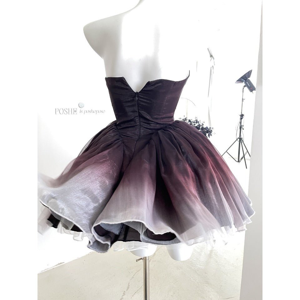Black Swan Off - Shoulder Feather Sequin Mini Dress - Elegant Performance Costume, Birthday Party Outfit, Celebrity Stage Wear - Coscosmos