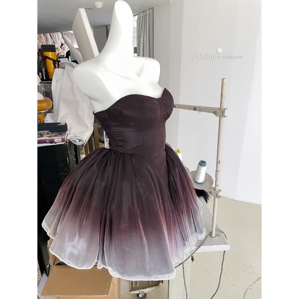Black Swan Off - Shoulder Feather Sequin Mini Dress - Elegant Performance Costume, Birthday Party Outfit, Celebrity Stage Wear - Coscosmos