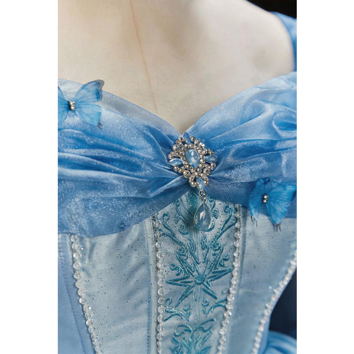 Blue Ball Gown Princess Dress Game，Anime Cosplay Costume - Coscosmos