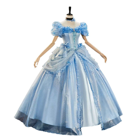 Blue Ball Gown Princess Dress Game，Anime Cosplay Costume - Coscosmos