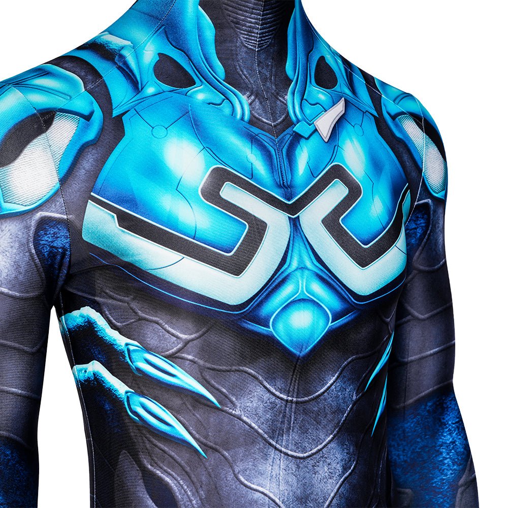 Blue Beetle Suit with Mask - Superhero Costume Full Bodysuit - Coscosmos
