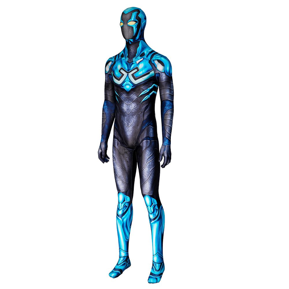 Blue Beetle Suit with Mask - Superhero Costume Full Bodysuit - Coscosmos