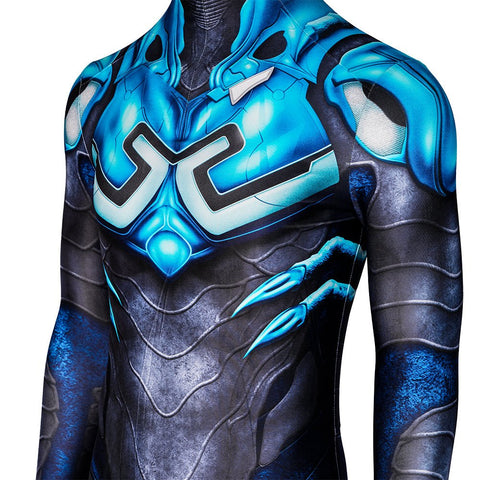 Blue Beetle Suit with Mask - Superhero Costume Full Bodysuit - Coscosmos