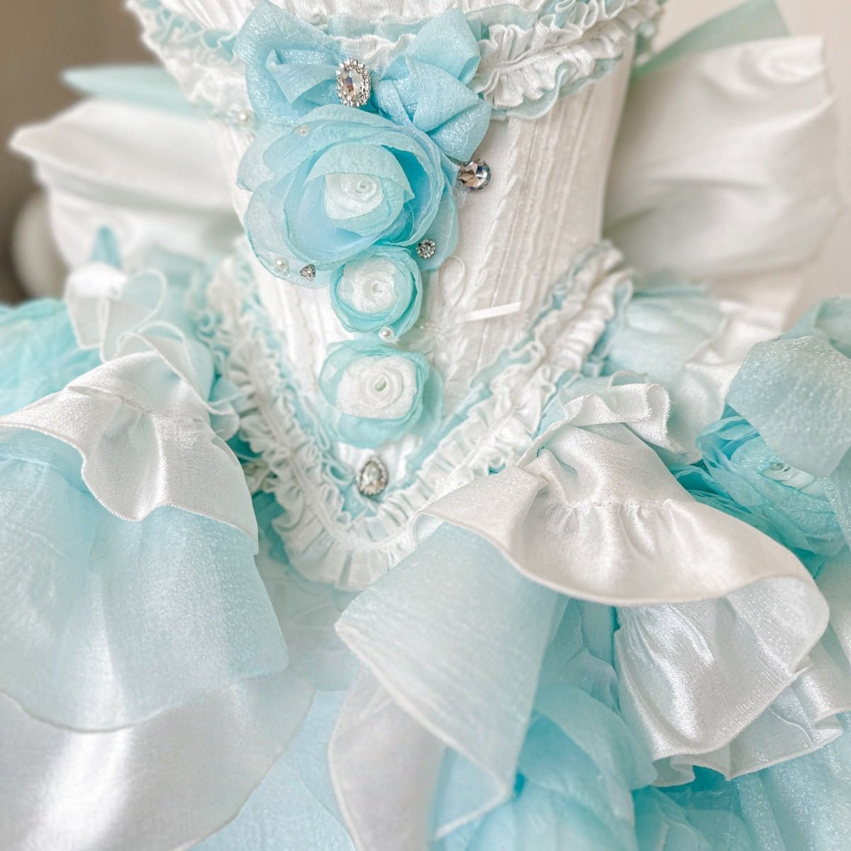 Blue Dream Lace Dress - Off - Shoulder Feather Sequin Mini Gown for Performance, Birthday, Party & Stage Wear - Coscosmos