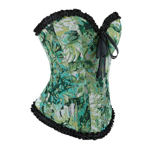 Bustier Boned Corset Top New Oil Painting Print 2025 Retro European Bustier for Cosplay - Coscosmos