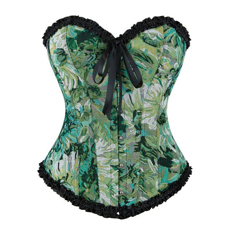 Bustier Boned Corset Top New Oil Painting Print 2025 Retro European Bustier for Cosplay - Coscosmos