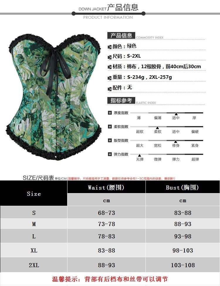Bustier Boned Corset Top New Oil Painting Print 2025 Retro European Bustier for Cosplay - Coscosmos