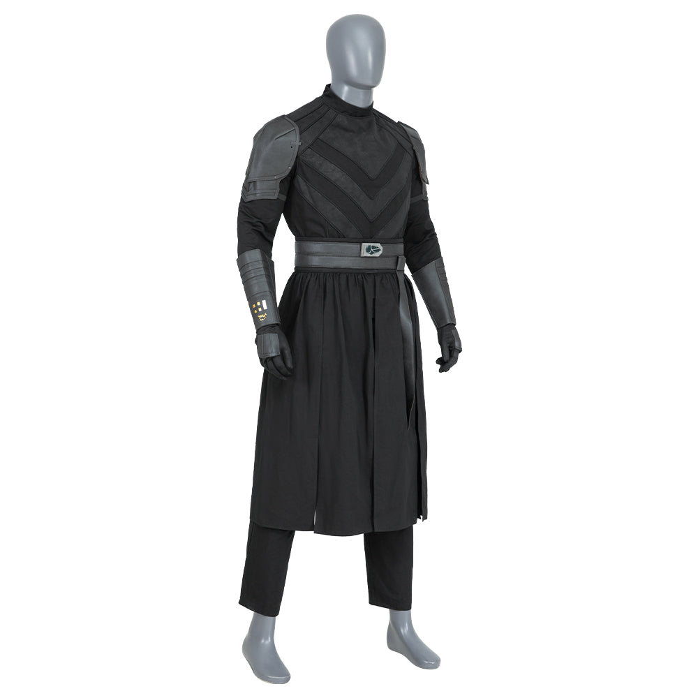 Men's Baylan Skoll Jedi Cosplay Deluxe Knight Armor Set - Black Battle Uniform with Hooded Cloak