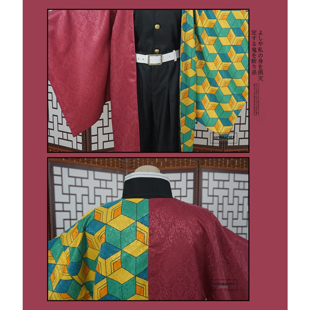 Men's Tomioka Giyu Water Hashira Cosplay Costume Full Set - Demon Slayer