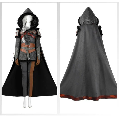 The Witcher IV Ciri Cosplay Costume Full Set With Cloak For Women