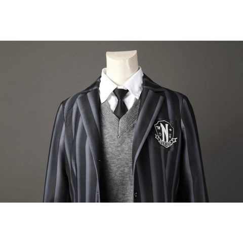 Wednesday Addams Cosplay Costume School Uniform Full Set for Kids and Adults