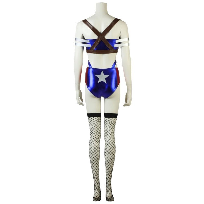 Captain America Sexy Girl Superhero Cosplay Costume for Women Halloween Party - Coscosmos