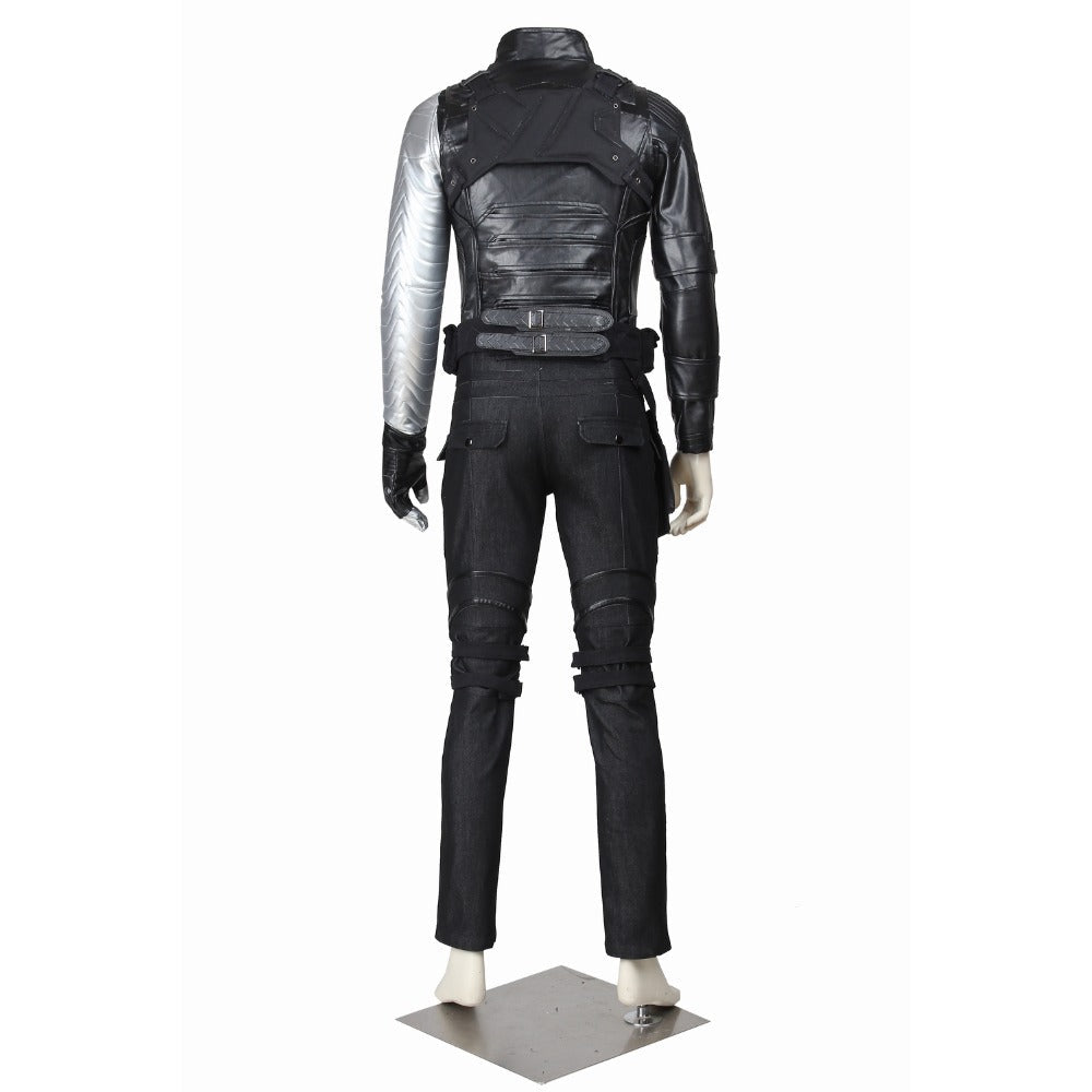Captain America: The Winter Soldier Bucky Barnes Full Cosplay Costume Suit Set - Coscosmos
