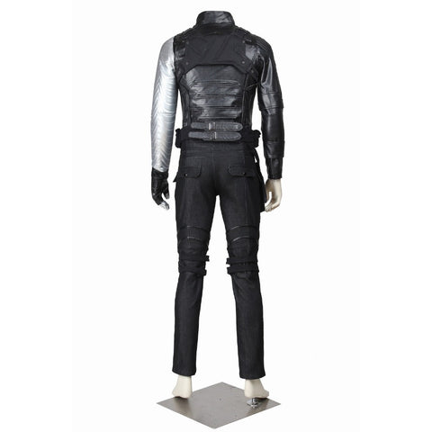 Captain America: The Winter Soldier Bucky Barnes Full Cosplay Costume Suit Set - Coscosmos