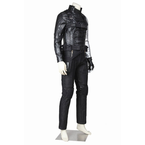Captain America: The Winter Soldier Bucky Barnes Full Cosplay Costume Suit Set - Coscosmos