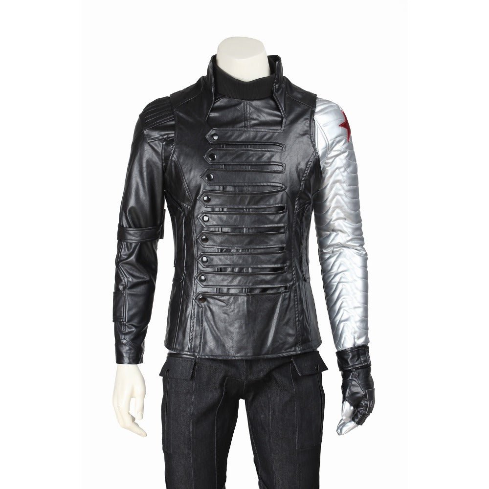Captain America: The Winter Soldier Bucky Barnes Full Cosplay Costume Suit Set - Coscosmos