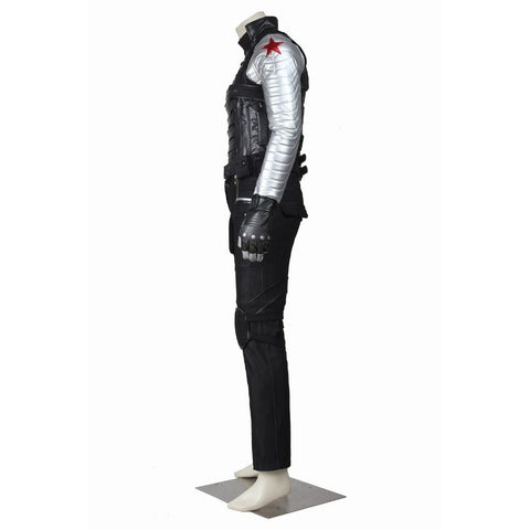 Captain America: The Winter Soldier Bucky Barnes Full Cosplay Costume Suit Set - Coscosmos